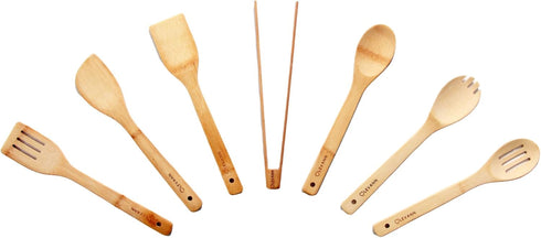 7-Piece Natural Bamboo Cooking Utensil Set...