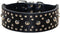 2" Width Leather Dog Collar, Spiked Studded Dog Collar Heavy Duty Dog Collar Adjustable for Medium Large Dogs (L, Black)...