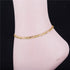 Gold Anklet Bracelets for Women Men 14K White Gold Plated Cuban Link Herringbone Paperclip Figaro Chain Ankle Bracelets for Women...