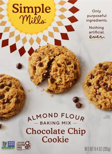 Simple Mills Almond Flour Baking Mix, Chocolate Chip Cookie Dough Mix - Gluten Free, Plant Based, 9.4 Ounce (Pack of 1)...