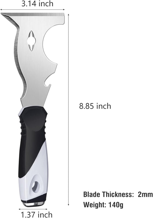 Mister Rui-Putty Knife, Paint Scraper 10 in 1 Putty Knife Multi-Use Painters Tool, Taping Knife, Paint Scraper Tool for Wood, Metal Scraper with H...