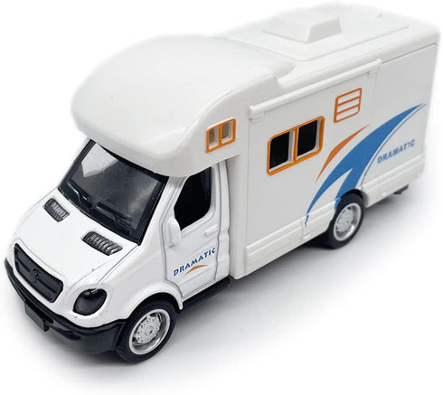 Mini Toy Camper RV Motorhome Toys for Boys Pull Back Diecast Model Car Recreational Vehicle Adventure with Furniture Roof and Side Door Open Child...