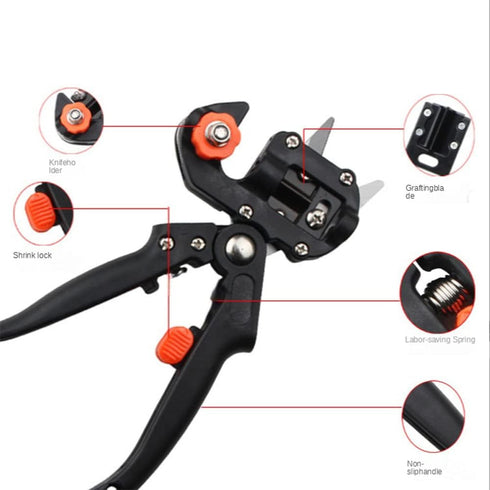 Garden Grafting Tool Set - 2-in-1 Professional Pruning Scissor Shears Cutting Tool for Plant Branch Vine Fruit Trees, Included 3 Replacement Blade...