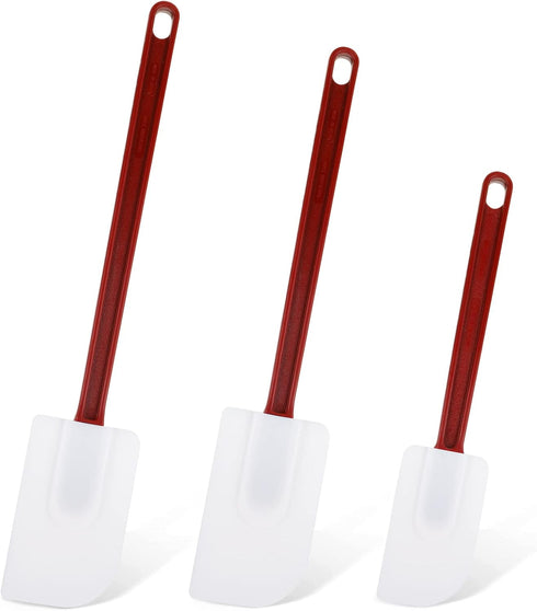 Set of 3 Commercial Silicone Spatulas for Cooking High Heat Resistant Silicone Scraper Commercial Baking Spatula for Kitchen Cooking Utensils, Red...