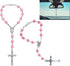 2PCS Car Mirror Decor Hanging Ornament?Pink Rosary Pendant?Catholic Car Rosary, GirlyCar Decor Accessories ?Rose?...