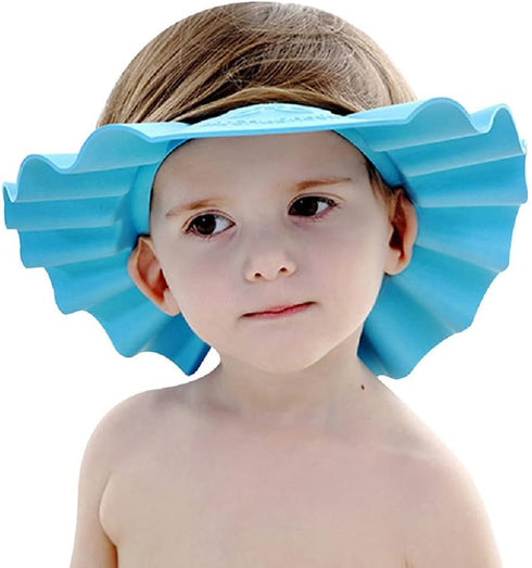 Baby Shower Bathing Cap Soft Shower Cap Hat Wash Hair Shield for Children Kids (Blue)...