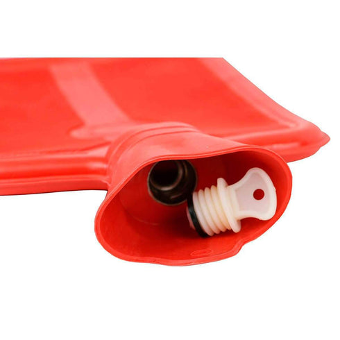 Classic Red Rubber Hot Water Bottle, Hot Compress, Pain Relief from Headaches, Cramps, Arthritis, Back Pain, Sore Muscles, Injuries - 2 Quart Capa...