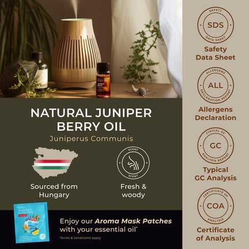 Gya Labs Juniper Berry Essential Oil for Diffuser - 0.34 Fl Oz - 100% Pure Natural Juniper Essential Oil for Skin & Candle Making - Fresh Woodsy &...