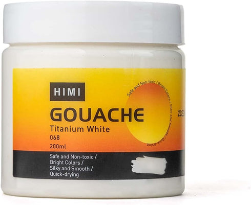 HIMI Gouache Refill Paints,White Color(200 ml Bottles), Non Toxic Paint for Canvas and Paper, Art Supplies for Professionals, Students(White)...