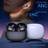 Active Noise Cancelling Earbuds Bluetooth with Qi Wireless Charge Enabled with Hall Switch, ANC + ENC Wireless Earbuds with Mics with A Canvas Tra...