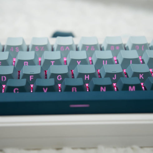 Blue Gradient Double Shot Keycap,PBT Side Printed Keycaps, Backlit Keycaps, Shine Through Keycaps, 136 Keys Cherry Profile Keycaps Set for Mechani...
