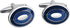 Fomissky Oval Navy Blue Cufflinks for Men Silver Plated, Personalized Men's Cuff Links Groom Wedding Gifts Tuxedo Business Shirt Accessories...