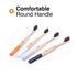 Bamboo Toothbrush with Soft Charcoal Infused Bristles, Set of 4...