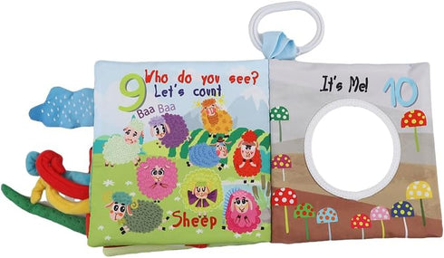 YooLove Soft Cloth Crinkle Baby Books,Interactive Touch & Feel Baby Toys for Ages 0-3 | Infant & Toddler Early Education Farm Teetheing Book | Ide...