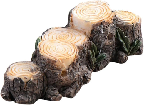1Pc Brown Yard and Garden Decor Miniature Resin Stump Micro Landscape Fairy Garden Mini Ornament Dollhouse Decor Garden Sculptures and Statues...