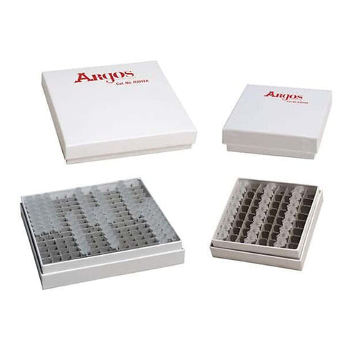 R3012A Cardboard Freezer Box for PCR Tubes with 196-Place Divider, 5 1/4" x 5 1/4" x 1"...