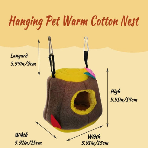 Small Animal Bed Nest Winter Warm Hammock Comfortable Fit Squirrel Sugar Glider Gerbil Rat Hamster Bird Parrot...