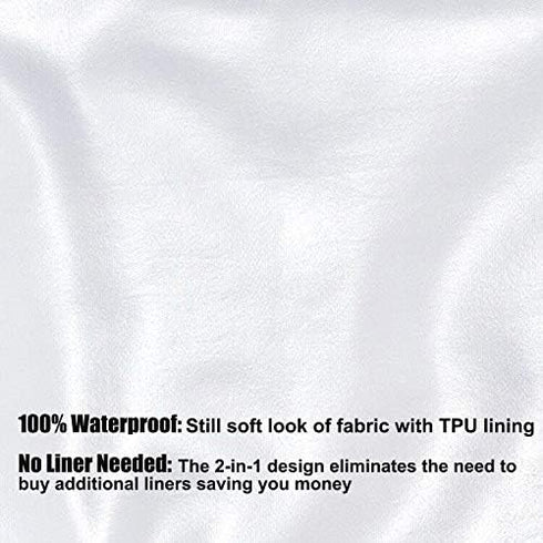 Ultimate Waterproof Long Fabric Shower Curtain or Liner 72x74, Breathable TPU & Machine Washable, Use for Bath Tub/Stall in Home and Hotel, White,...