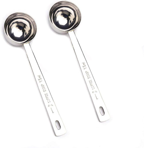 15ml Coffee Scoop 304 18/8 Stainless Steel 1 Tablespoon Measuring Coffee Scoop Spoon,1 Tablespoon,Set of 2...