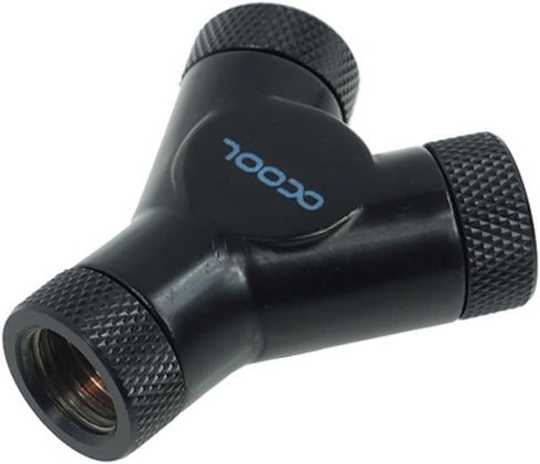 Alphacool HF G1/4" Y-Connector, Triple Rotary, Deep Black...