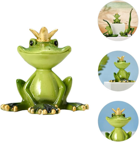 Holibanna Outdoor Statues - Frog Statue Collectible Frogs Toad Toads Royalty Fairy Tale Sculpture Garden Frog Figurine Sculpture Figure Green Frog...