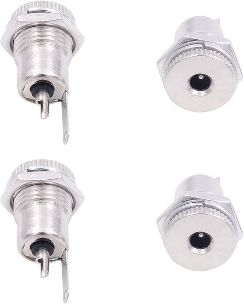 Fancasee (4 Pack) 3.5mm x 1.35mm Female DC Power Jack Socket Panel Mount 2 Pin Solder Type Metal Power Supply Jack Connector Adapter Socket...