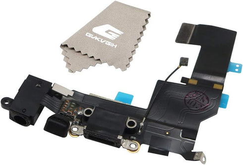 Charging Port Replacement for iPhone SE Black,GVKVGIH Replacement Charging Port Dock Connector Flex Cable for iPhone SE(SE Black)...