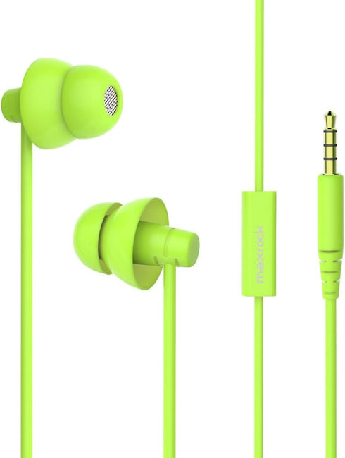 MINi5 Comfort-fit Headphones with Mic Wired Cellphone Earbuds with 3.5mm Jack (Green)...