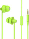 MINi5 Comfort-fit Headphones with Mic Wired Cellphone Earbuds with 3.5mm Jack (Green)...