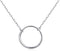 Ladytree S925 Sterling Silver Circle Necklace for Women Dainty Simple Open Circle Pendant Day Collar Style with Rolo Chain 18+2 Inch Trendy Silver...