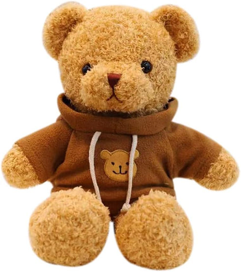 Cute Teddy Bear Plush Stuffed Animal, Teddy Bear with Coffee Hoodie, Gifts for Children(15.7" Brown)...