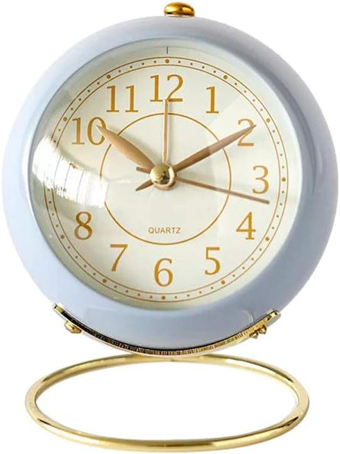 SHISEDECO Small Tableclocks Classic Non-Ticking Tabletop Alarm Clock with Backlight, Battery Operated Astronaut Deskclock with HD Glass for Living...