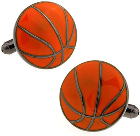 Orange Basketball Silver Cufflinks with Presentation Box...