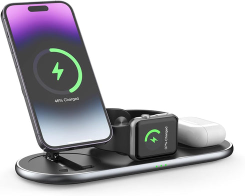 Magnetos Wireless Charger 3 in 1 Charging Station for Apple, Magnetic Foldable Charger for Travel,Wireless Charger Pad for iPhone, AirPods Wireles...