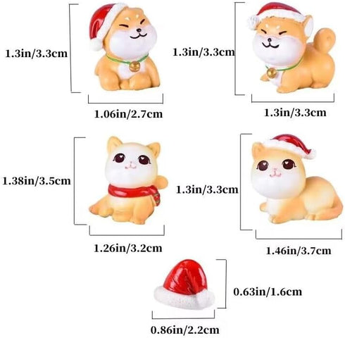 8Pcs Cat Figurines & Dog Figurines,Fairy Puppy with Hat, Fairy Garden Animals for Fairy Garden, Micro Landscape, Plant Pots, Cake Decor,Best Gift ...