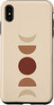 iPhone XS Max Phases of Moon Boho Beige Rust Red Burnt Orange Case...