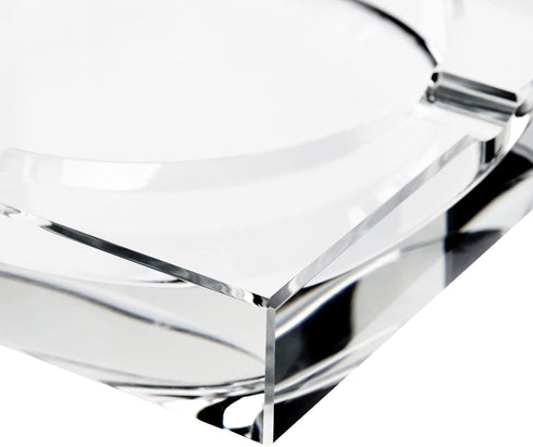 Juvale Glass Crystal Ashtray with 4 Slots for Cigars - Luxury Square Cigarette Holder for Men, Home, Office, Desk, Tabletop Decoration (7 x 7 x 1....