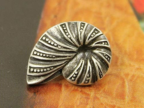 Bezelry 12 Pieces Ammonite Metal Shank Buttons 20mm X 14mm (Antique Silver)...