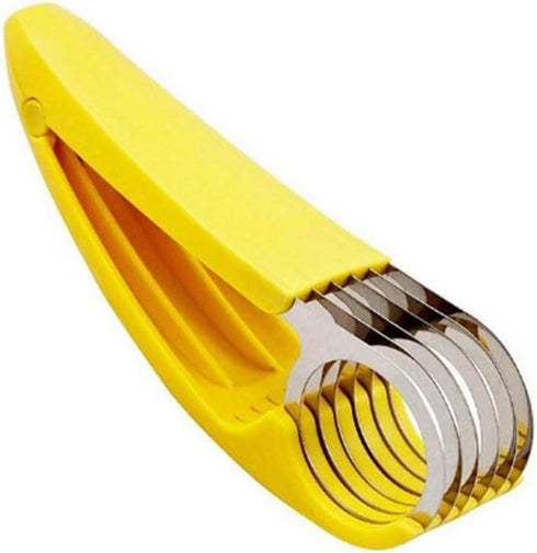 1 PCs Creative Stainless Steel Banana Chopper Fruit Cutter Cucumber Vegetable Peeler slicers Kitchen Tools, Yellow...