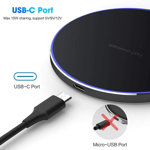 30W Universal Wireless Phone Charger Qi Fast Wireless Charging Fast Charging Pad Compatible with iPhone 12 12Pro 11 11Pro XS 8...