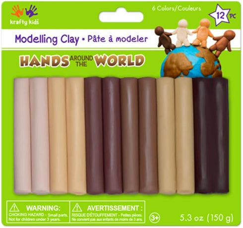 Colors of The World Modelling Clay - Beige, Tan, Light Brown, Dark Brown, and More - 12 Piece - 5.3 Oz...