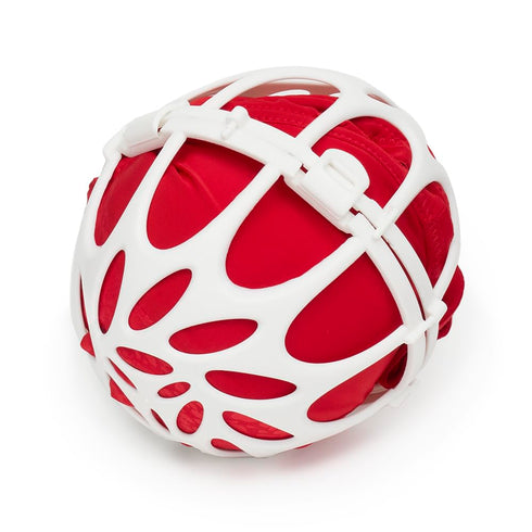 Home Basics Round Plastic White Laundry Bra Ball for Machine Washing Delicates 2 Interlocking Balls | Lock Closure for Secure Fit | Protects Delic...