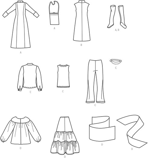 Simplicity UNDEFINED Doll Clothes Sewing Pattern, Multicolor 2 Piece...