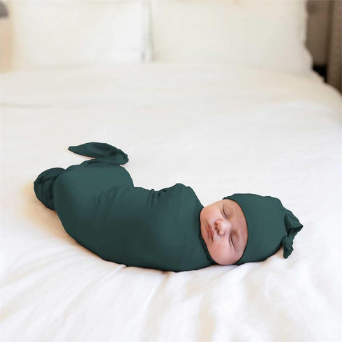 Receiving Blankets for Baby Girls Swaddle Blanket with Headband Set for 0-3 Month Cotton Knitted Newborn Swaddle Wrap Perfect Shower Gift (Peacock...