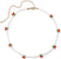 Beaded Cherry Choker Necklace for Women Boho Transparent Beads Cute Shiny Choker...