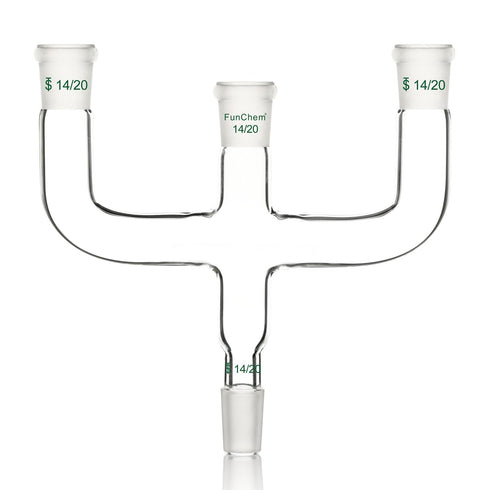 4-Way Claisen Distillation Adapter with 14/20 Joint...