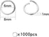 1000 Pcs 8mm Open Jump Rings Silver Plated Jump Rings for Jewelry Making Single Ring Bulk for DIY Craft Earring Necklace Bracelet Pendant Choker J...