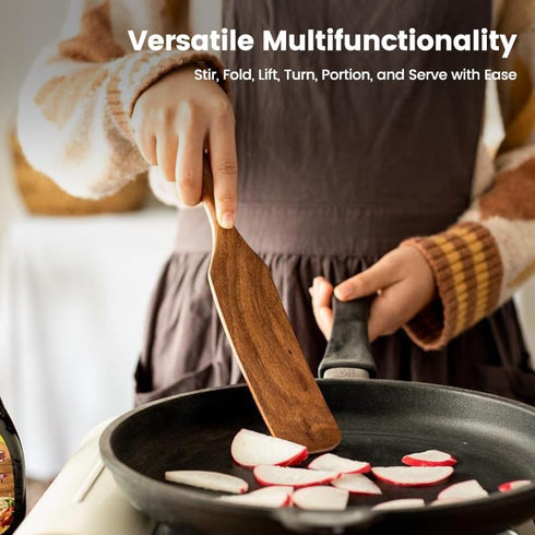 Wooden Spurtle for Cooking Starter Sourdough High Moisture Resistance Teak Wooden Spurtle for Ideal for Spreading Mixing and Reaching Bottom of Ja...