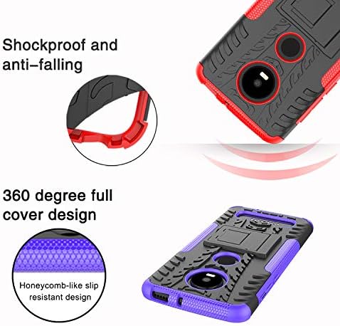 Moto Z4 Phone Case, Moto Z4 Case, Dual Layer Shockproof Slim Protective with Kickstand Hard Phone Cases Cover for Moto Z4 Play (Black)...