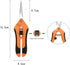 Pruning Shears 6.5 Inch,Gardening Hand Pruner Pruning,Straight Stainless Steel Scissors,Orange...